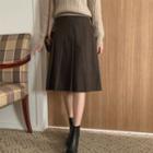 A-line Woolen Pleat Skirt