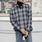 Brushed-fleece Boxy-fit Plaid Shirt