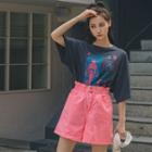 Illustration-printed Drop-shoulder T-shirt