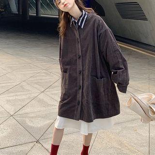 Corduroy Duffle Coat Brown - One Size