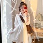 Long-sleeve Sashed Mini Shirtdress