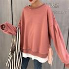 Mock Two-piece Side-tie Pullover