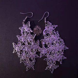 Butterfly Alloy Dangle Earring 1 Pair - Silver - One Size