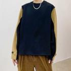 Color-block Sleeve Oversize Pullover
