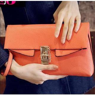 Faux-leather Twist-lock Clutch