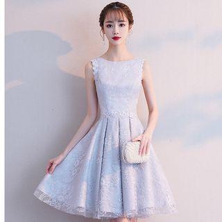 Sleeveless Mini Lace A-line Cocktail Dress