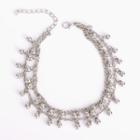 Alloy Bead Anklet H0278 - Silver - One Size