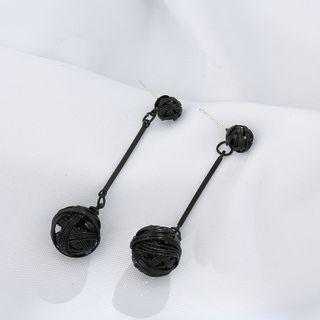 Bead Drop Earring 1 Pair - Black - One Size