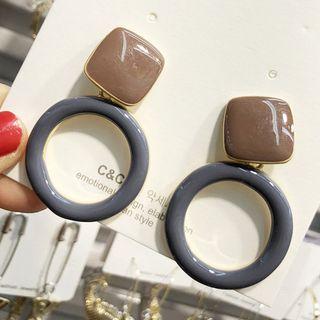 Square & Hoop Dangle Earring As Shown In Figure - One Size