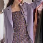 Plain Blazer / Suspender Floral Skirt