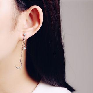 925 Sterling Silver Moon Drop Earrings
