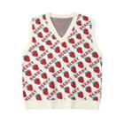 Strawberry Pattern Knit Vest As Shown In Figure - One Size