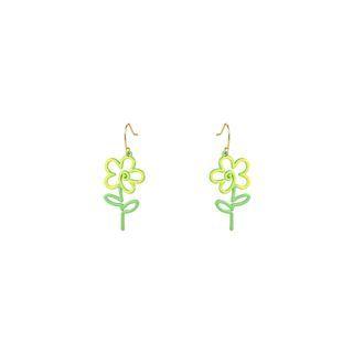 Flower Alloy Earring Hook Earring - Normal - Gradient - Green - One Size