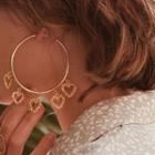 Alloy Heart Hoop Earring 1 Pair - Gold - One Size