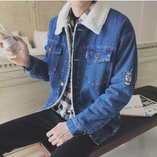 Embroidered Fleece Lined Denim Jacket