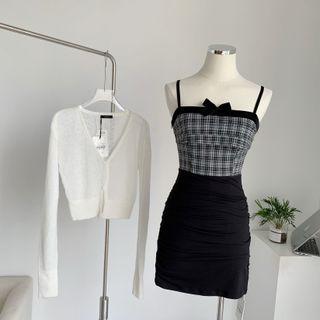 Spaghetti Strap Mini Dress / Cardigan / Set