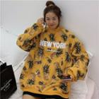 Long-sleeve Pineapple Printed Sweater