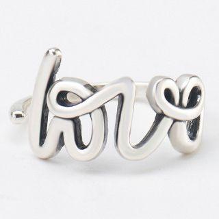 925 Sterling Silver Love Lettering Ring