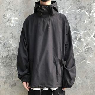Front Pocket Turtleneck Trench Jacket