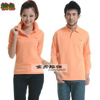 Couple Matching Long-sleeve Embroidery Polo Shirt