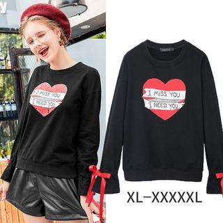 Bow Heart Long-sleeve Sweatshirt