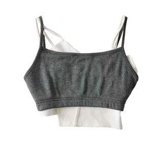 Set: Cropped Camisole + Irregular Hem Camisole