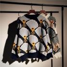 Fan Jacquard Oversize Sweater