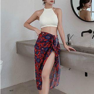 Set: Halter Printed Bikini + Cover-up