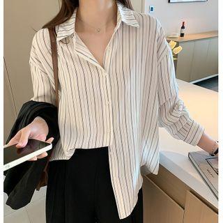 Chiffon Plaid Loose-fit Blouse