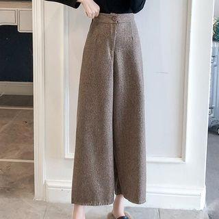 Long-sleeve Ribbed T-shirt / Wide-leg Pants / Set