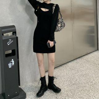 Mini Sheath Tank Dress / Cropped Hoodie