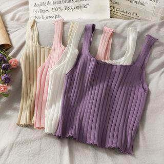 Ribbed-knit Crop Tank Top In 7 Colos