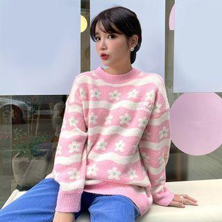 [barbie Flower] Drop-shoulder Sweater