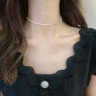 Freshwater Pearl Pendant Choker Necklace - Faux Pearl - One Size