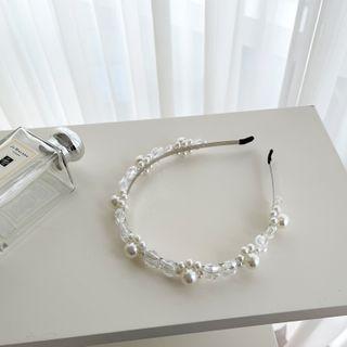 Faux-pearl Embellished Hair Band Ivory - One Size