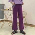 High Waist Wide-leg Sweatpants Purple Pants - One Size