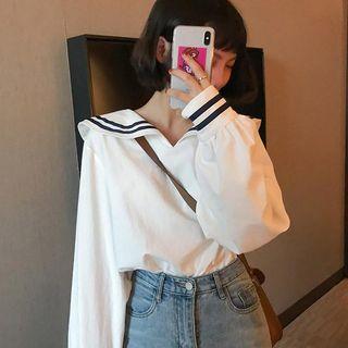 Contrast Sailor Collar Blouse