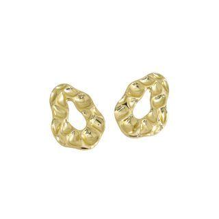 Irregular Sterling Silver Hoop Earring