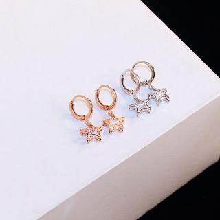 Alloy Rhinestone Star Dangle Earring