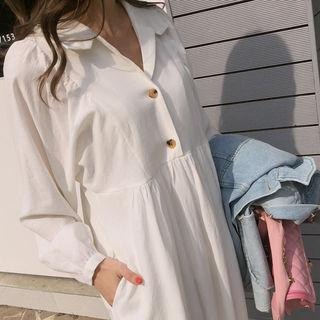Half-placket Shirtdress Ivory - One Size