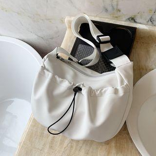 Wide Strap Plain Crossbody Hobo Bag