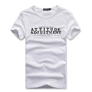 Lettering Printed Short-sleeve T-shirt