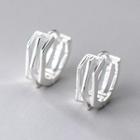 Layered Geometric Sterling Silver Ring S925 Silver - 1 Pair - Silver - One Size