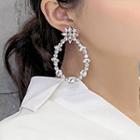 Rhinestone Drop Earring 925 Silver Earring - White - One Size