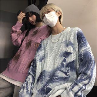 Couple Matching Dye Cable Knit Sweater