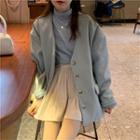 Button-up Coat Blue - One Size
