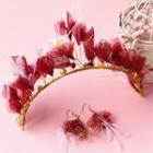 Bridal Set: Feather Tiara + Earrings