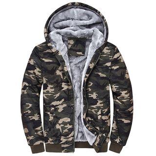 Hooded Camo Fleece Lined Jacket