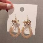 Ribbon Bow Earring 1 Pair - E820 - Gold - One Size
