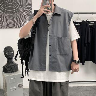 Collar Button-up Vest
